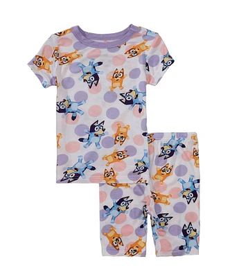 AME Little Girls Bluey Playful Dots 2-Piece Pajama Set