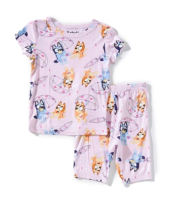 AME Little Girls Bluey Playful Rainy Day 2-Piece Pajama Set