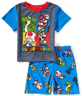 AME Little/Big Boys Nintendo X Super Mario Short-Sleeve Pajama Top & Shorts Set