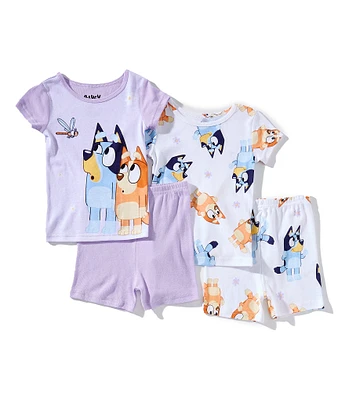 AME Little/Big Girls 4-Piece Happy Bluey Bingo Pajama Set