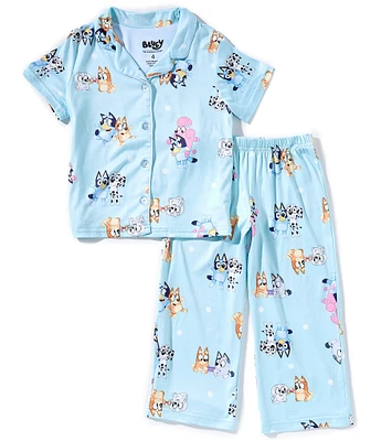 AME Little/Big Girls Bluey Happy Fun 2-Piece Pajama Set