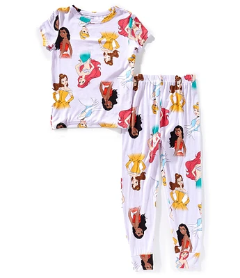 AME Little/Big Girls Disney Princess Love Short Sleeve Top & Printed Joggers 2-Piece Pajama Set