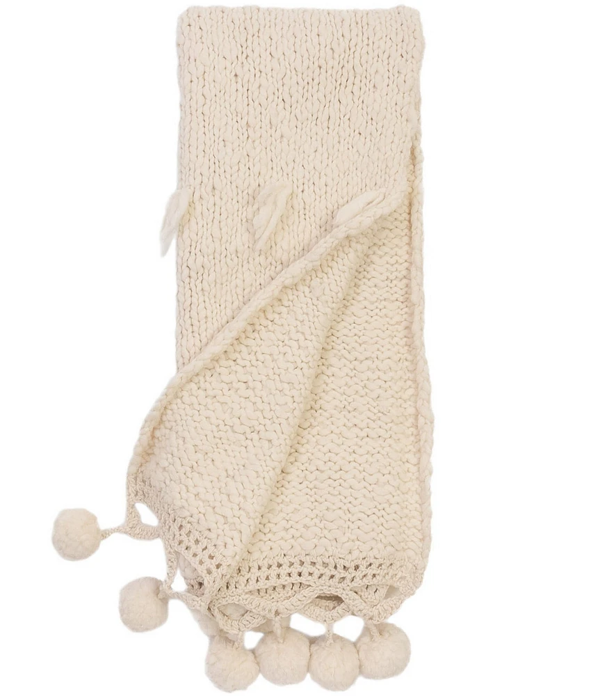 Amity Home Anya Ivory Knit Throw