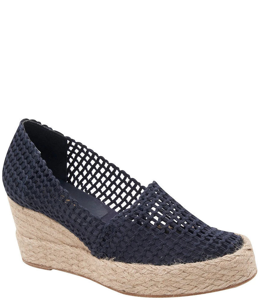 Andre Assous Patti Woven Canvas Platform Wedge Slip On Espadrilles