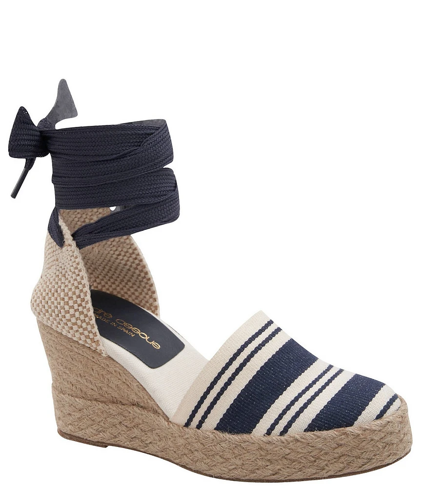 Andre Assous Payton Striped Platform Wedge Espadrilles