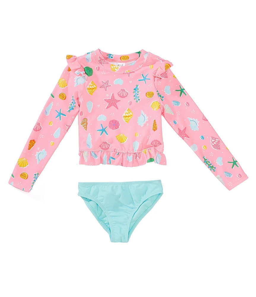 Angel Beach Little Girls Super Shell 2-Piece Rash Guard Set