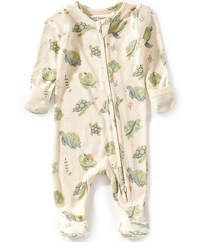 Angel Dear Baby Boys Long Sleeve Sea Turtles Zipper Footie Coverall
