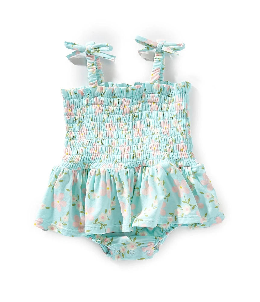 Angel Dear Baby Girls Vintage Daisy Smocked Skirted Bubble