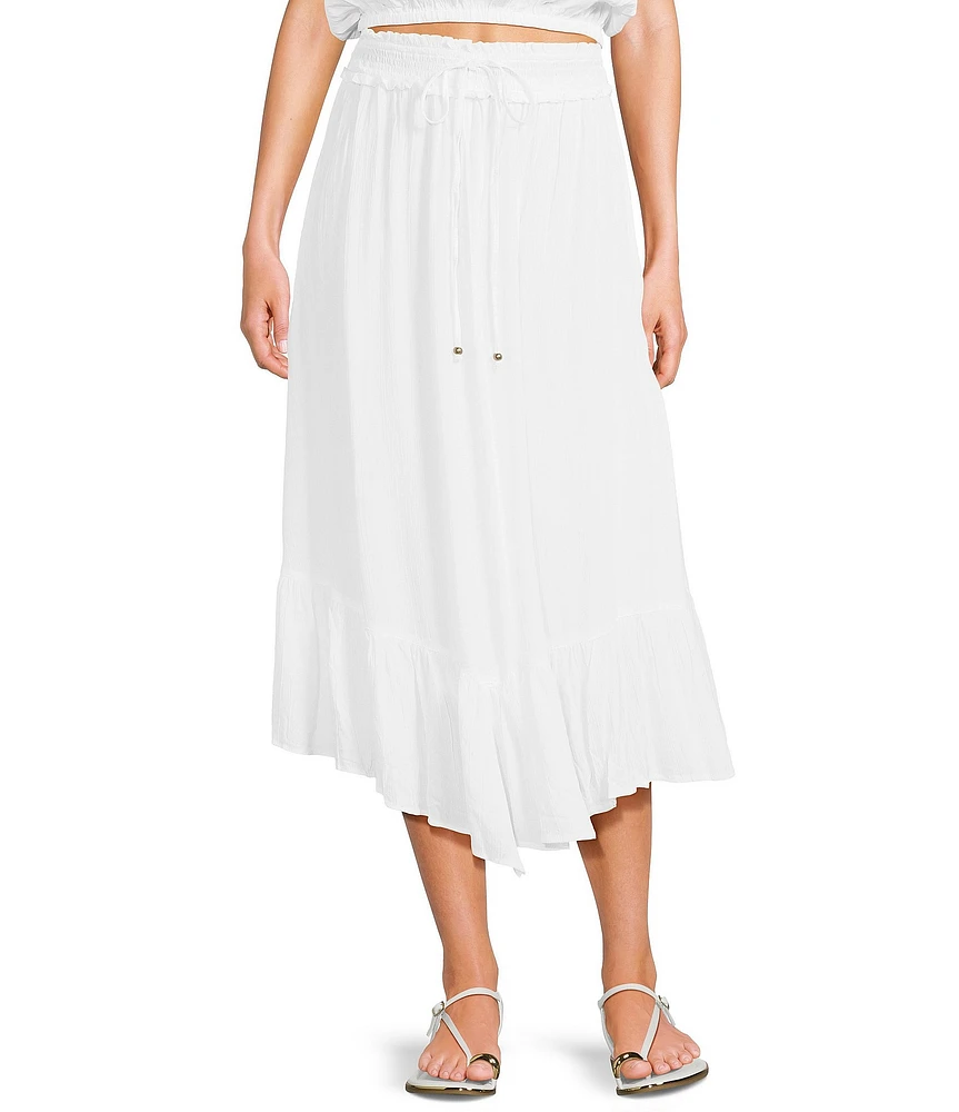 Angie Coordinating Ruffle High-Low Hem Maxi Skirt