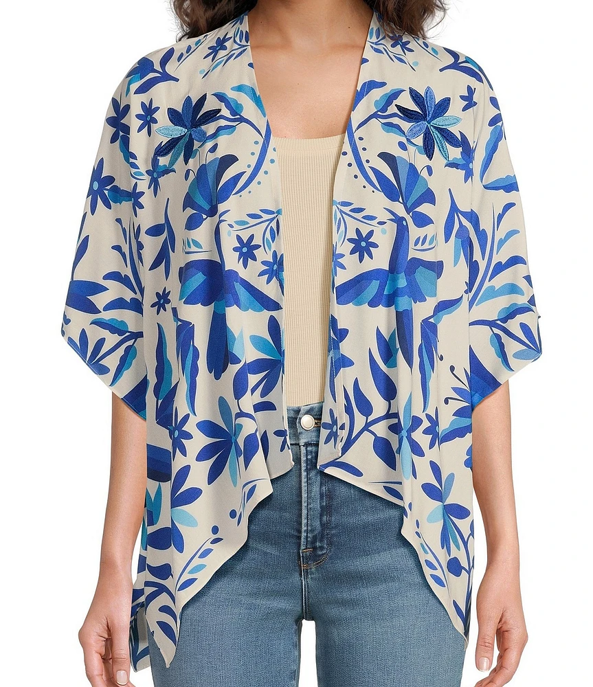 Anna & Ava Bird Embroidered Kimono