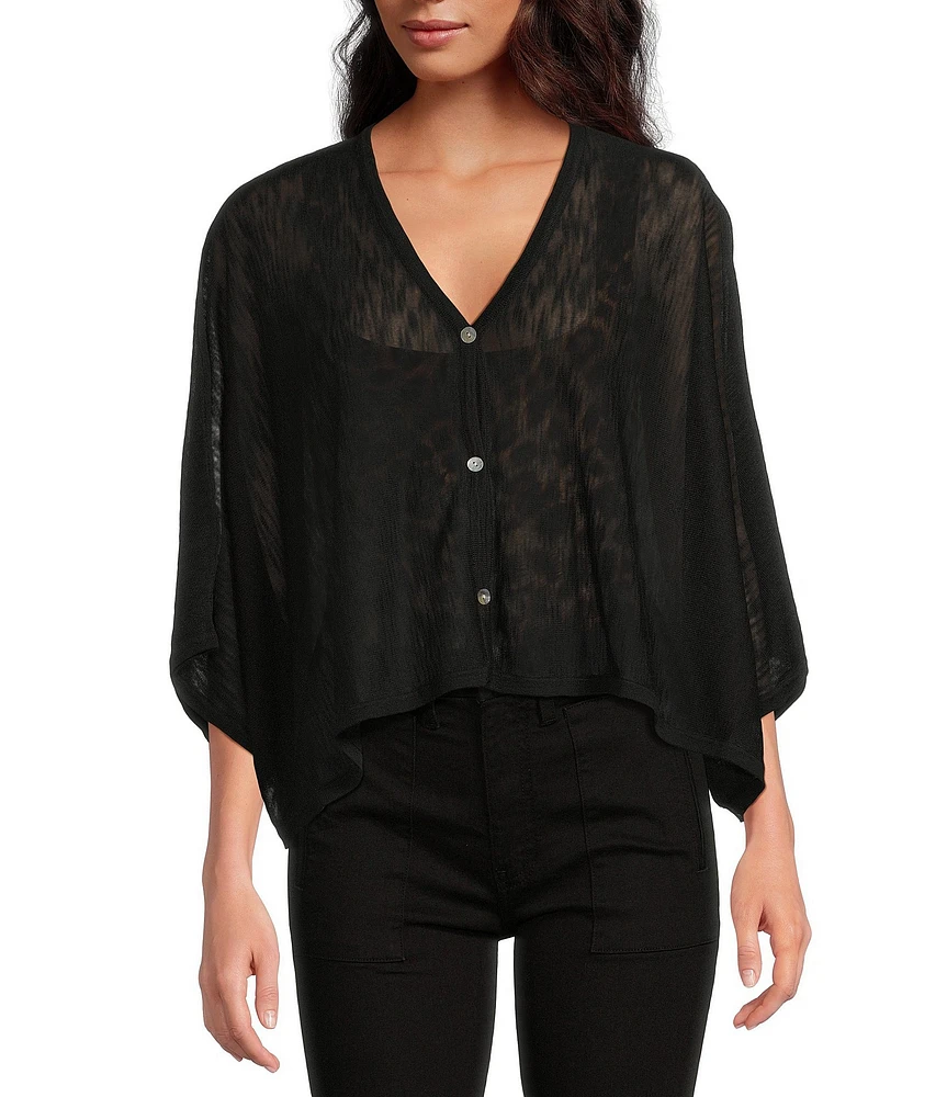 Anna & Ava Button Front Poncho