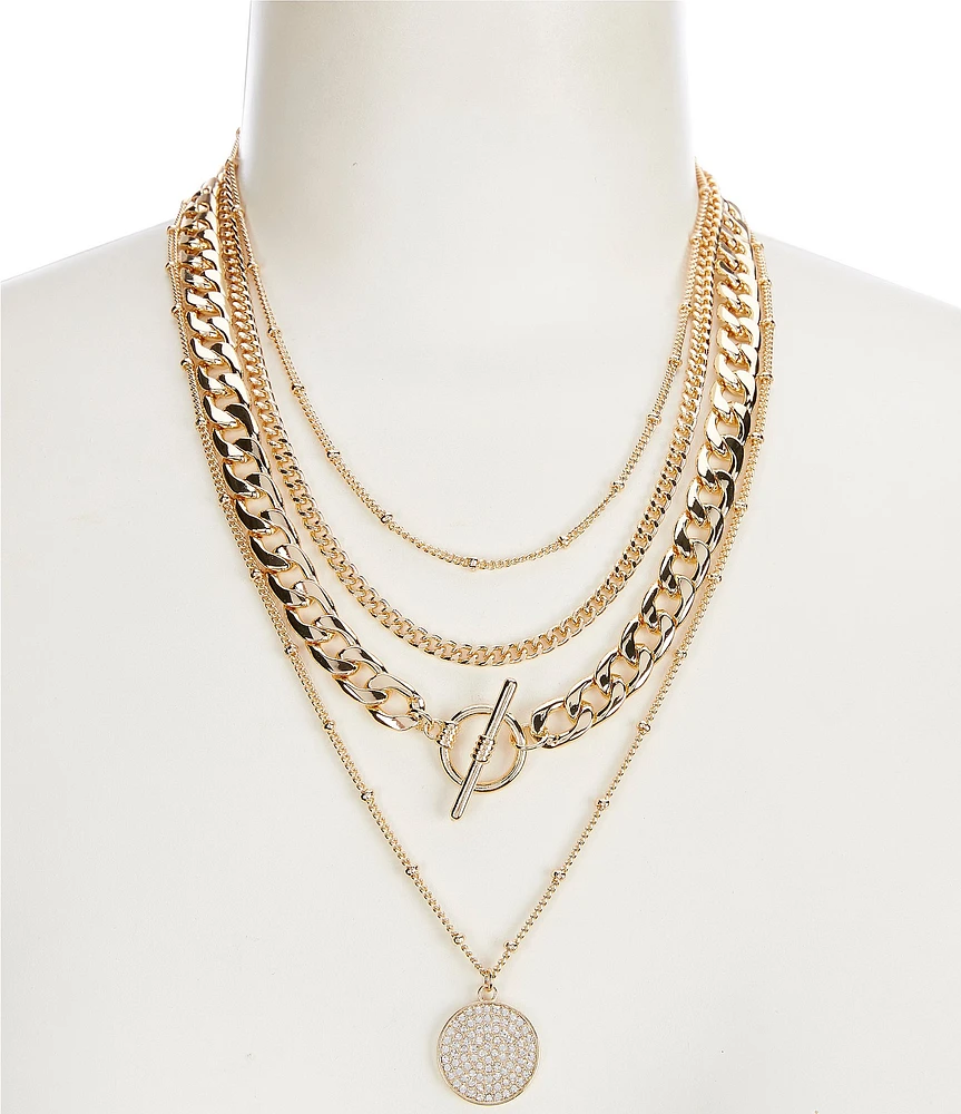 Anna & Ava Charm And Toggle Short Multi-Strand Necklace