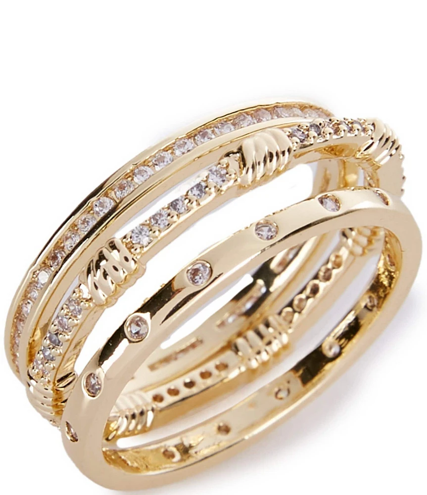 Anna & Ava Cubic Zirconia Stones Waterproof Stacked Ring Set