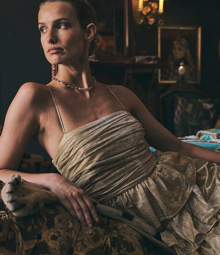 Anna & Ava Pave Crystal Link Paperclip Chain Necklace