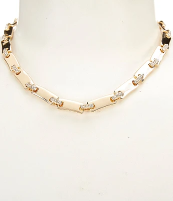 Anna & Ava Pave Links Bar Chain Collar Necklace
