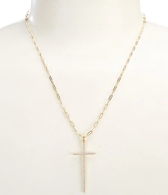 Anna & Ava Waterproof CZ Cross Short Pendant Chain Necklace