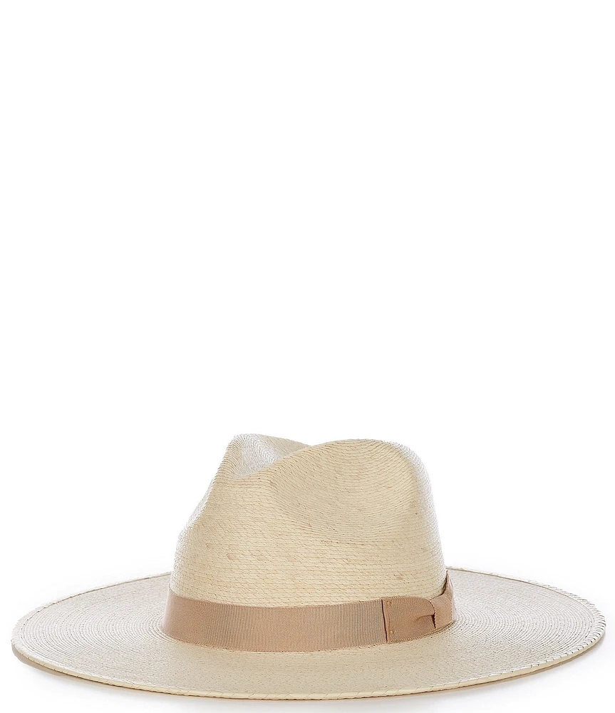 Anna & Ava Wide Brim Straw Fedora Hat