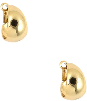 Anne Klein Medium Gold Puffy Hoop Earrings
