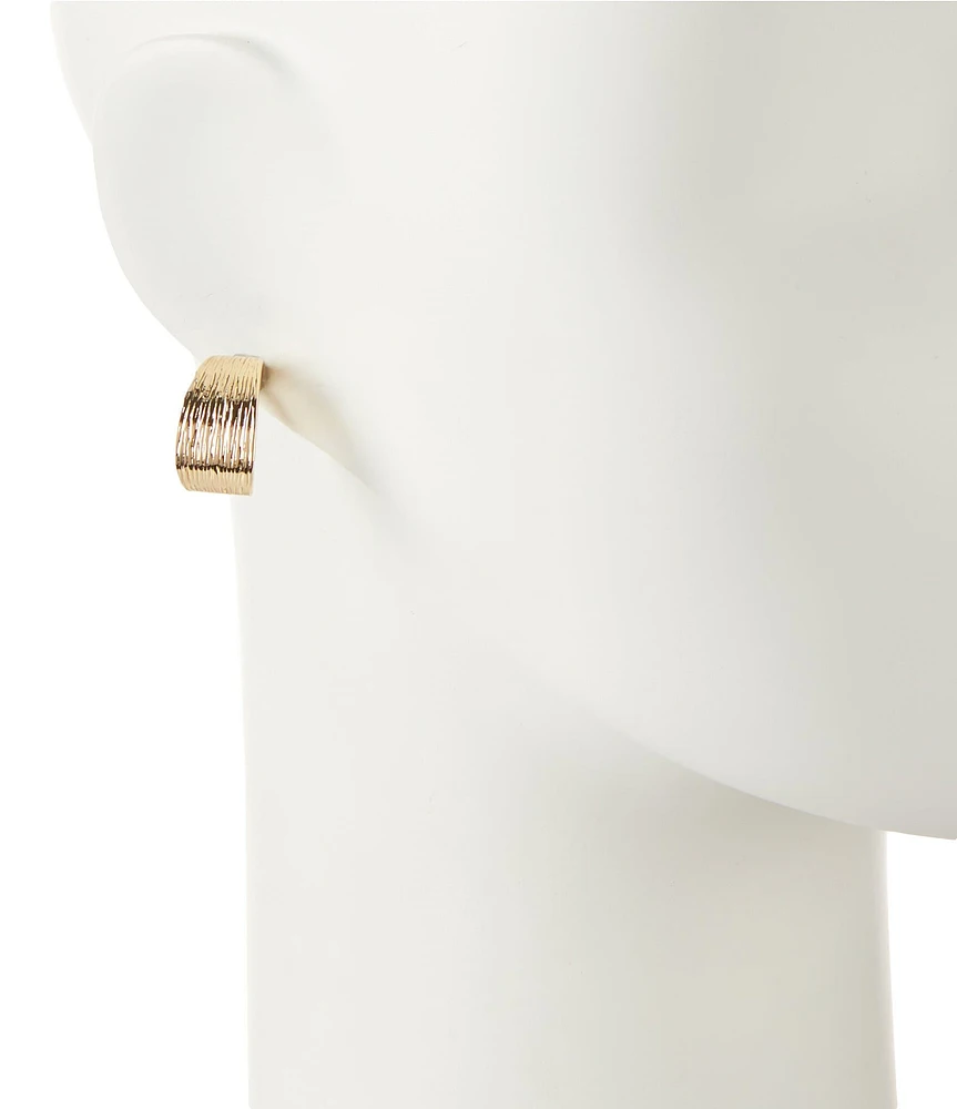 Anne Klein Textured Clip-On Puffy Hoop Earrings