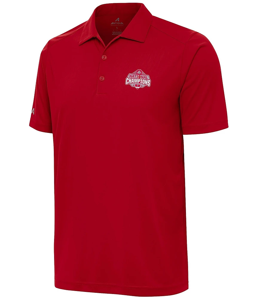 Antigua 2024 College Football Playoff National Champions Ohio State Buckeyes Tribute Short Sleeve Polo Shirt