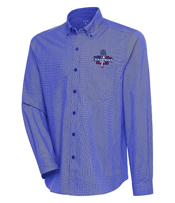 Antigua MLB Texas Rangers 2023 World Series Champions Compression Long Sleeve Woven Shirt