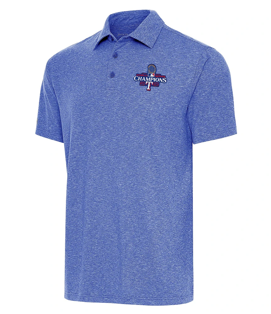 Antigua MLB Texas Rangers 2023 World Series Champions Par 3 Short Sleeve Polo Shirt