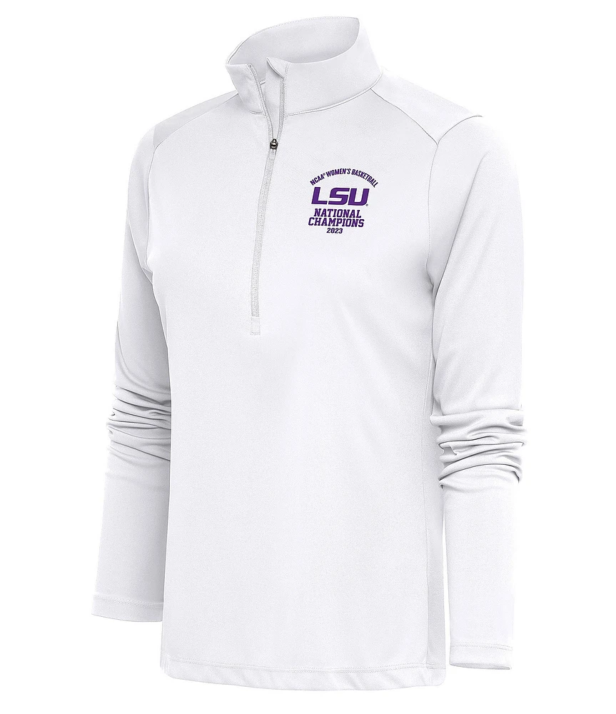 Antigua Women's LSU Tigers NCAA Women's Basketball 2023 National Champions Tribute Half-Zip Pullover