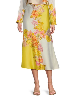 Antonio Melani Coordinating Blakely Satin Floral Midi Skirt