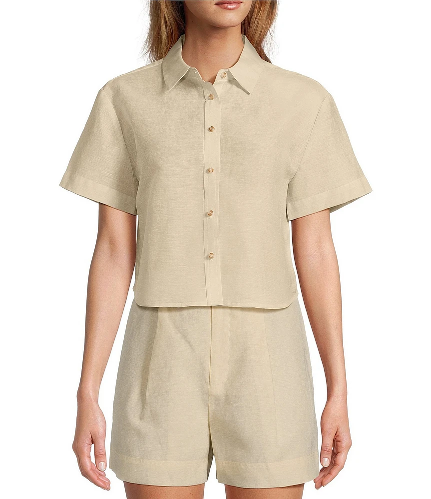 Antonio Melani Della Button Front Linen Blouse