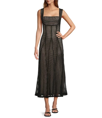 Antonio Melani Erina Crochet Lace Square Neck Sleeveless Dress