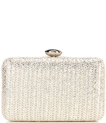 Antonio Melani Gold Straw Minaudiere Clutch