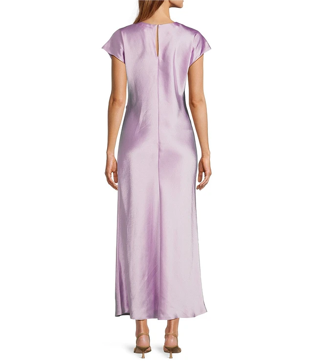 antonio melani purple dress Antonio Melani plum purple Beaded satin knee length