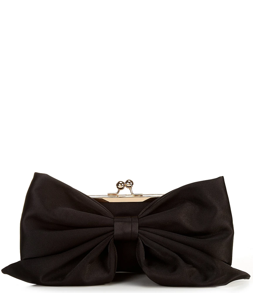 Antonio Melani Satin Bow Kisslock Frame Clutch