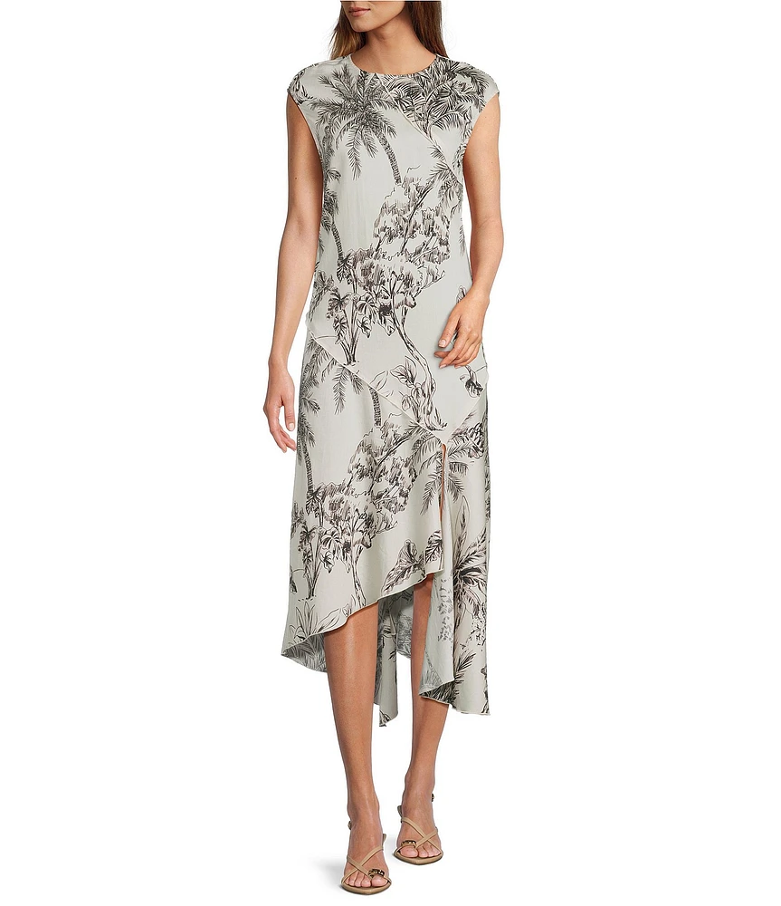 Antonio Melani Tessa Toile Print Round Neck Cap Sleeve Midi Dress