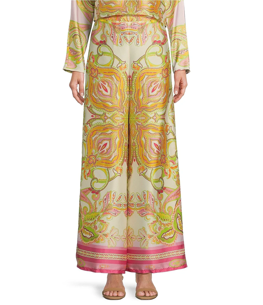 Antonio Melani Coordinating Vivian Printed Satin Wide Leg Pants
