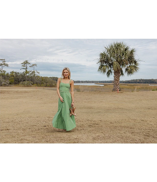 Antonio Melani x Style by Simkins Margo Printed Poplin Sweetheart Neck  Sleeveless Maxi Dress | Brazos Mall
