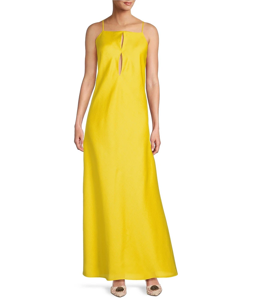 Antonio Melani x Style by Simkins Natalie Drapey Cutout Square Neck Sleeveless Maxi Dress