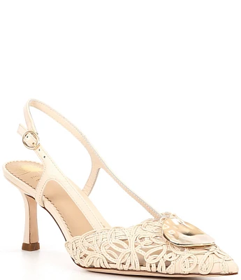 Antonio Melani x Style by Simkins Conway Woven Ornamented Slingback Pumps
