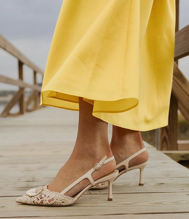 Gold Dillards Pumps Antonio Melani Marlow Leather Ornamented