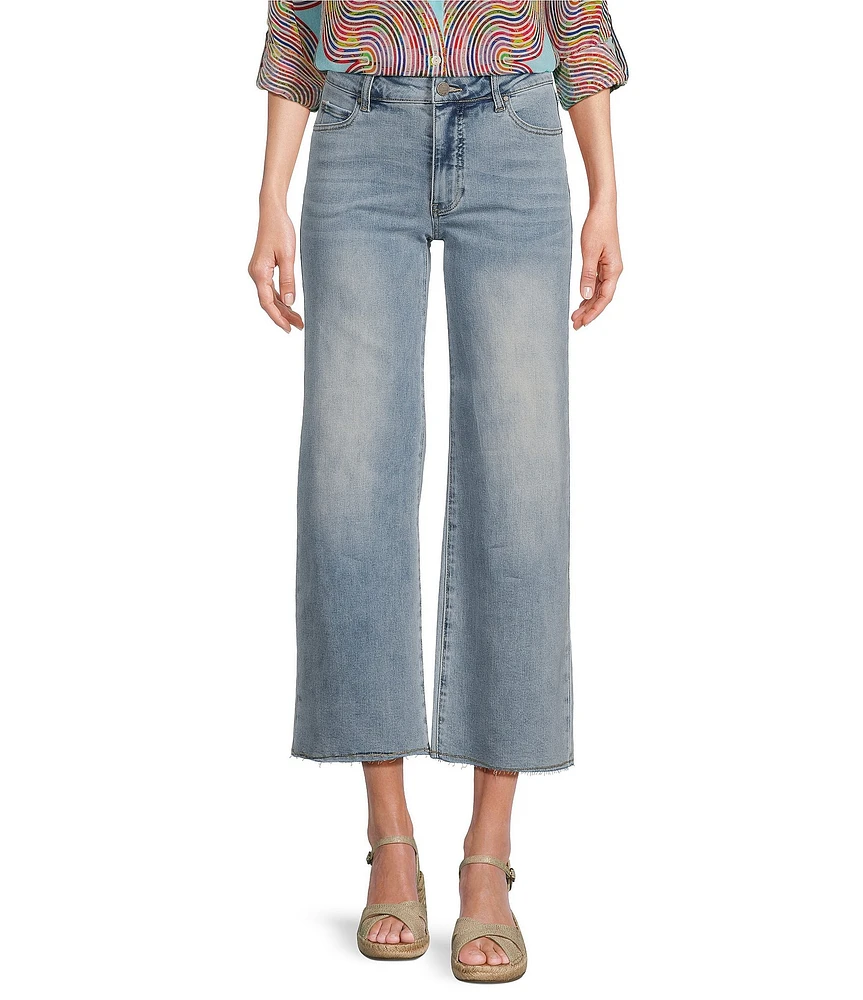 APNY Flat Front Wide Leg Cropped Jeans