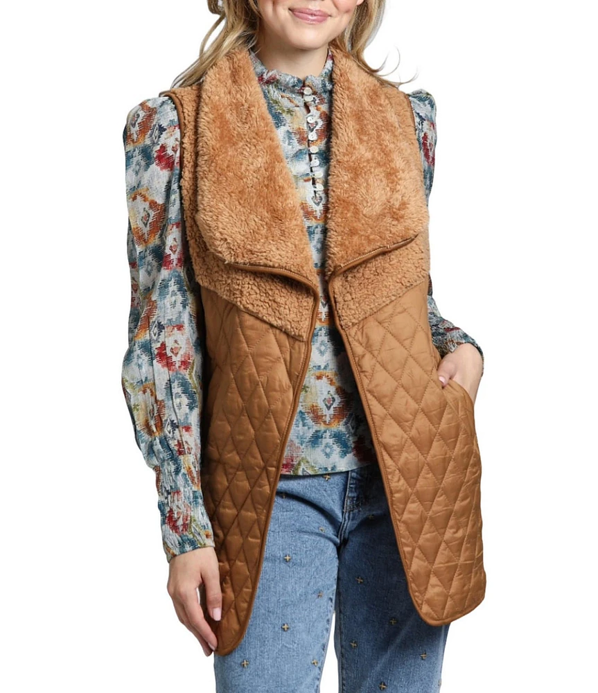 APNY Sherpa Quilted Sleeveless Vest