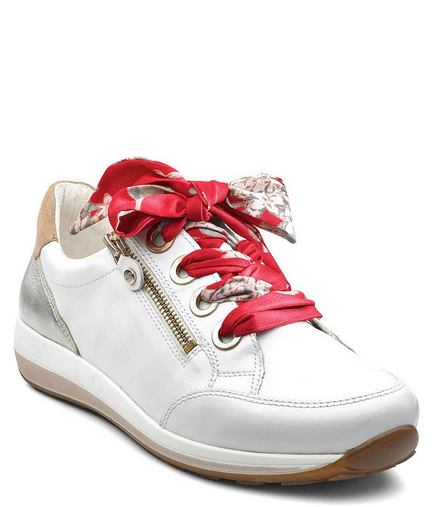 ara Ollie Leather Oversized Lace Side Zip Sneakers