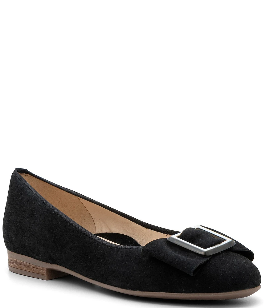 ara Sheridan Suede Bow Buckle Flats