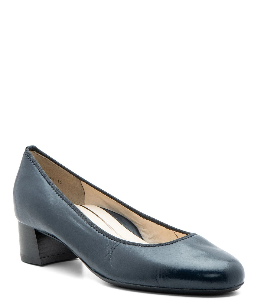 ara Vivian Leather Block Heel Pumps