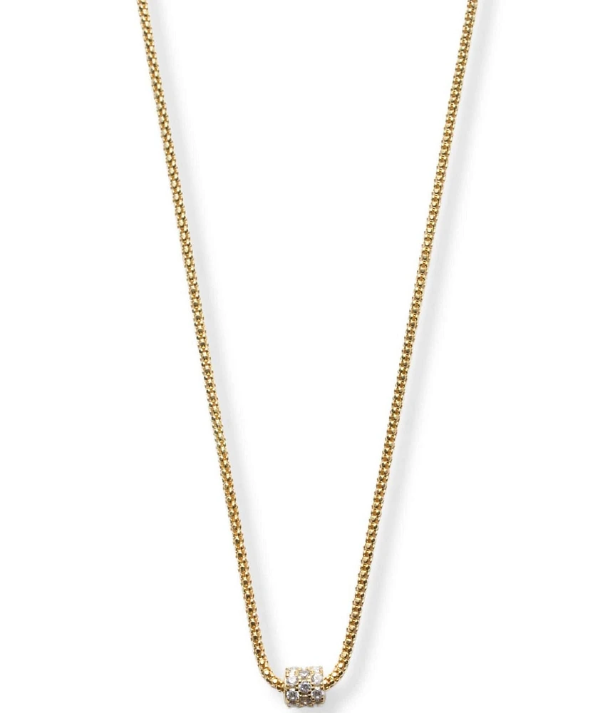 Argento Vivo Cubic Zirconia Rondelle Short Pendant Necklace