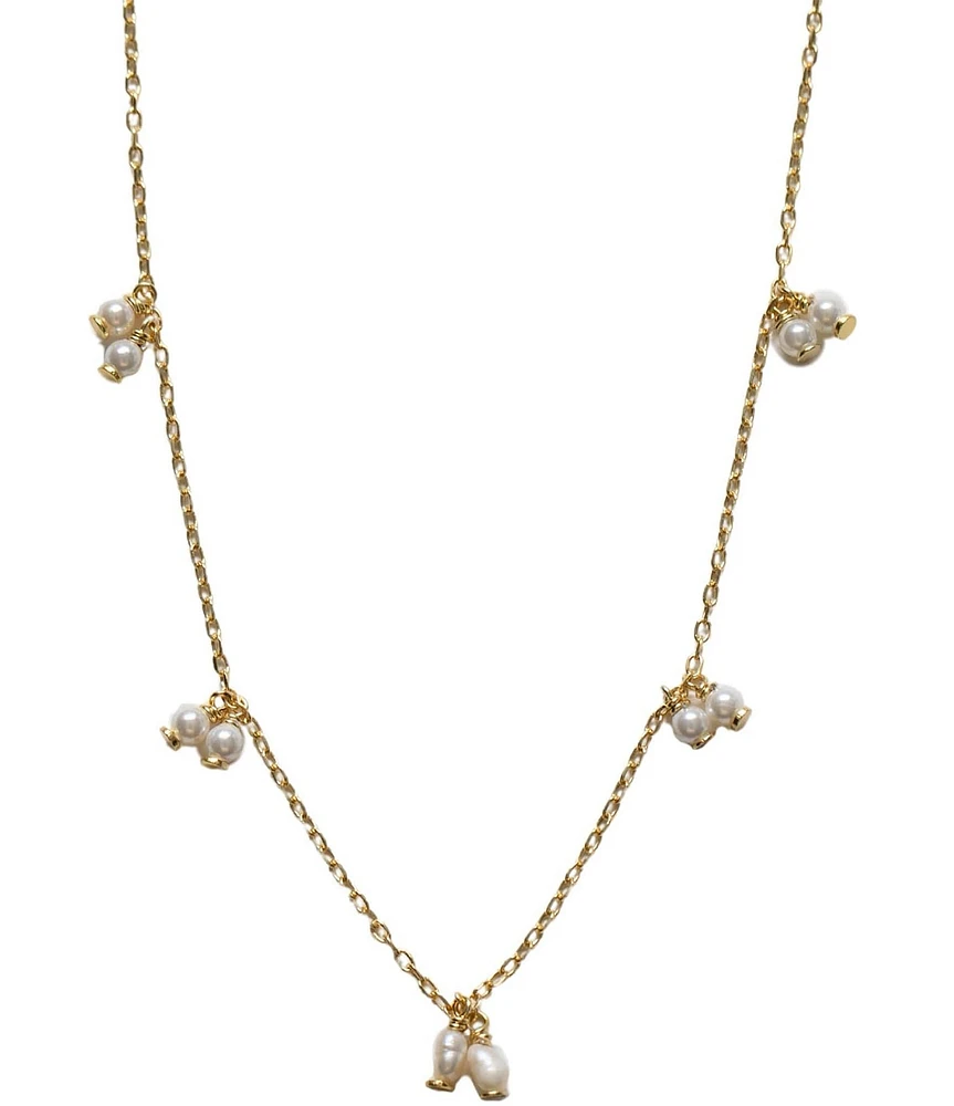 Argento Vivo Delicate Pearl Chain Collar Necklace