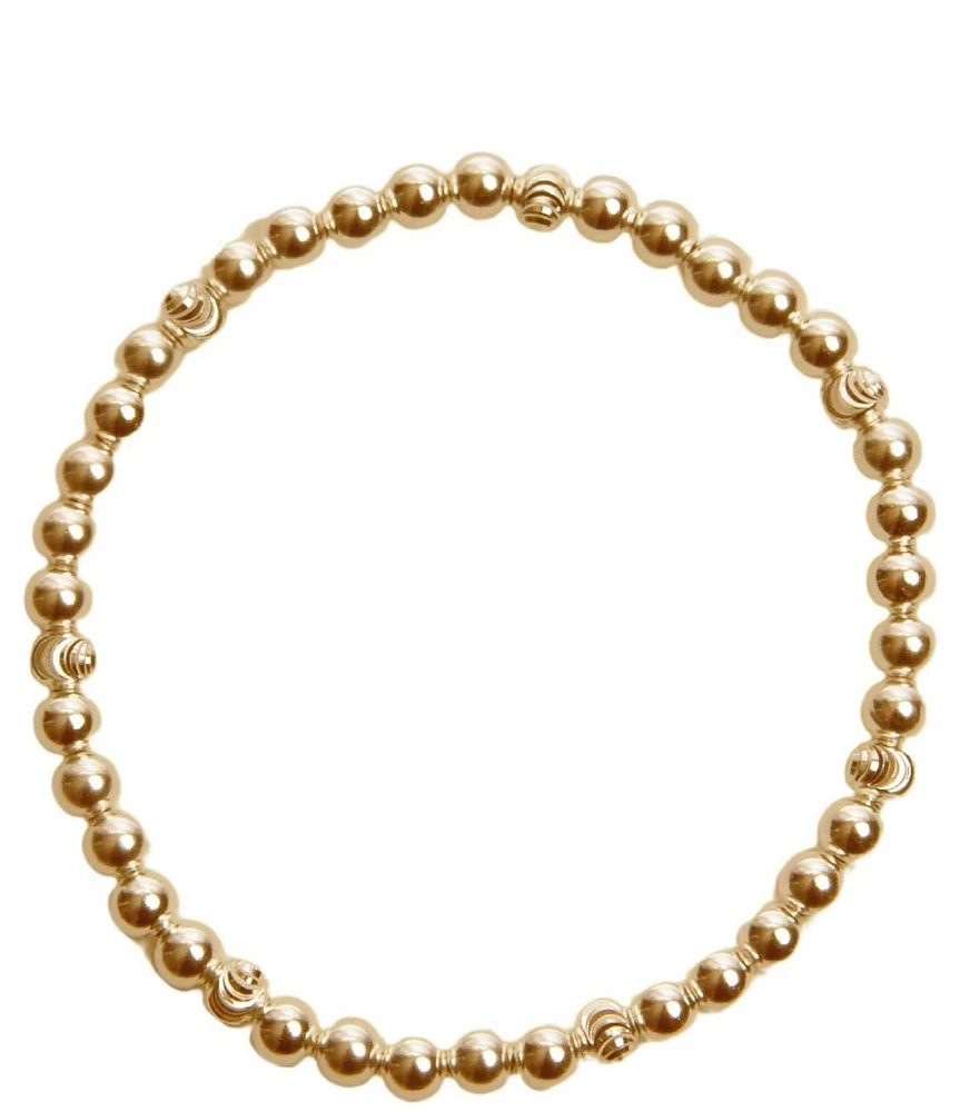 Argento Vivo Diamond Cut Beaded Stretch Bracelet
