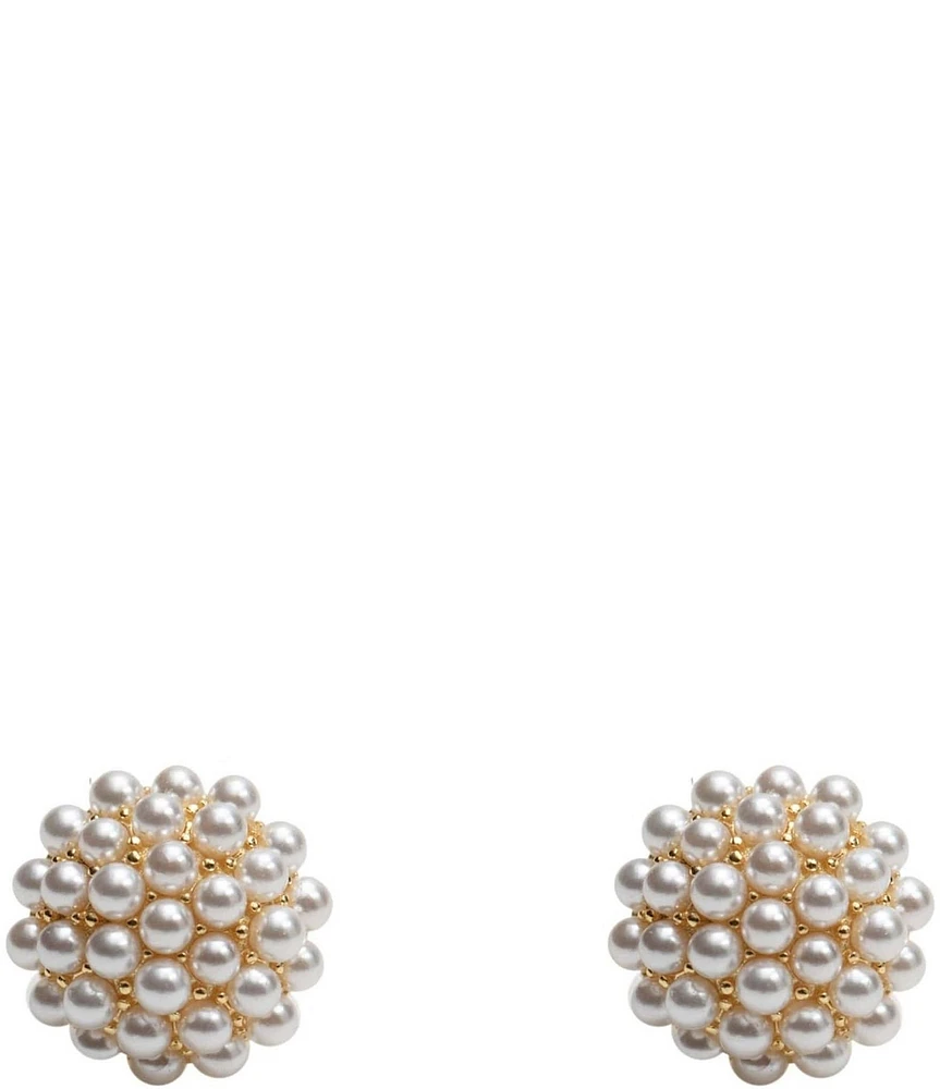 Argento Vivo Round Pearl Burst Stud Earrings