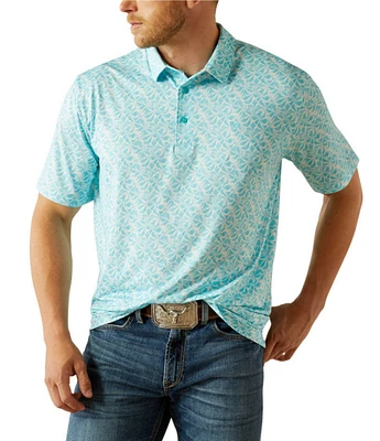 Ariat 360 Airflow Classic Fit Short Sleeve Printed Polo Shirt