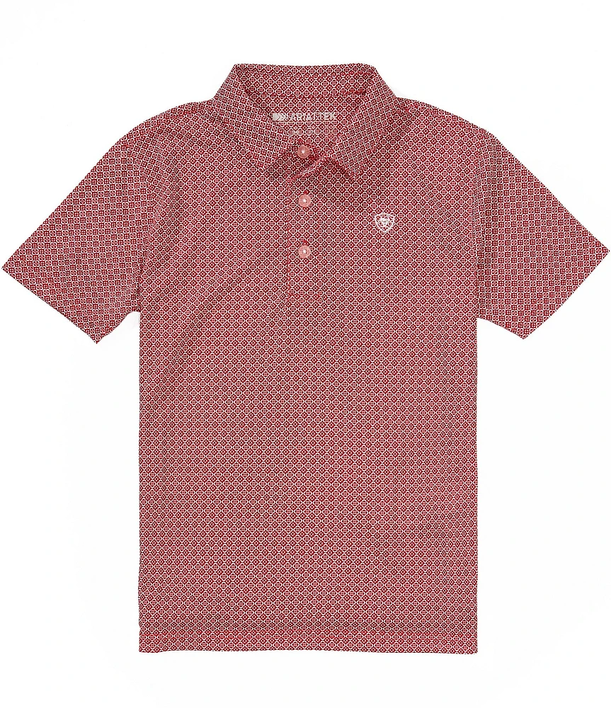 Ariat Big Boys Printed Short Sleeve Tek Polo Shirt